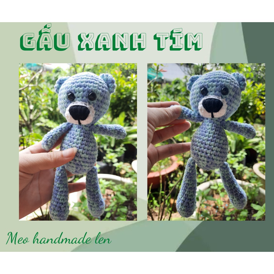 Gấu teddy len - Handmade len - Amigurumi (có chuông)