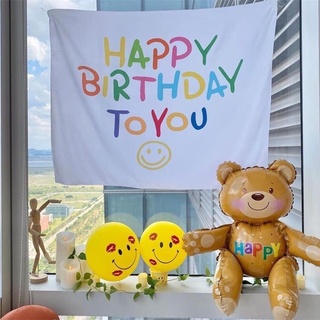 Phông nền Happy Birthday trang trí sinh nhật phong cách Hàn Quốc