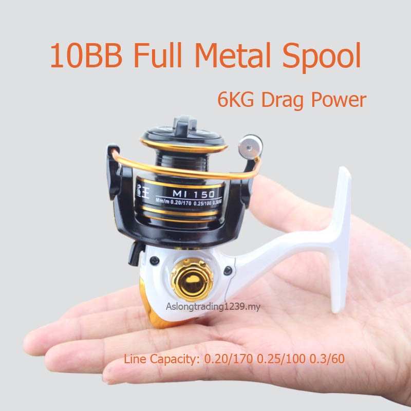 Tốt Nhất Mini Fising reel 500 Full Kim Loại Cuộn Dây Quay Bass Pike Biển Nước Mặn Bánh Xe Đá Dụ Pancing Giải Quyết