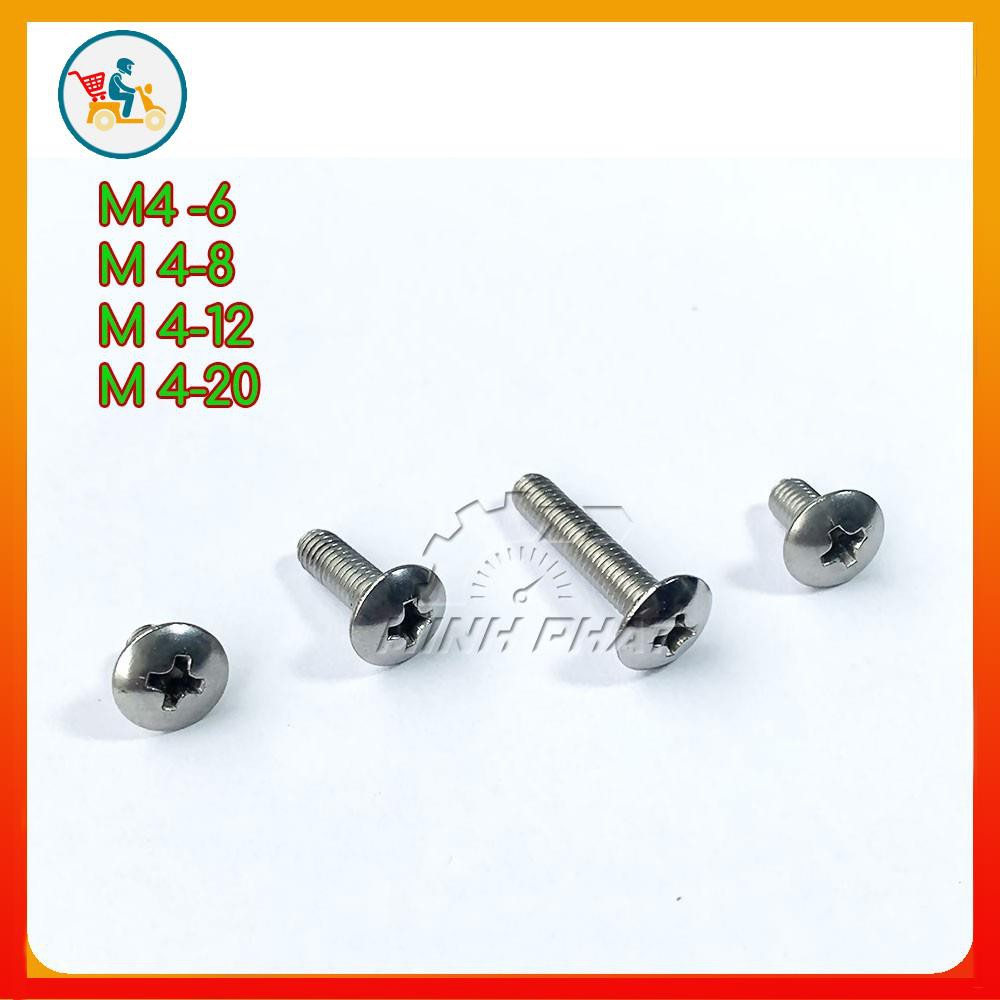 Set 10 con ốc vít inox ốc đầu dù tròn bake M4 M5 | Shopee Việt Nam