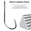 DELMER 100 Chiếc Offset Mồi Nẹp Móc Câu Cá Bay 100 Cái / hộp Thép Carbon Cao Sắc Nét Bay Phụ Kiện Câu Cá Chống Rỉ Sét Móc Cá Thép Gai