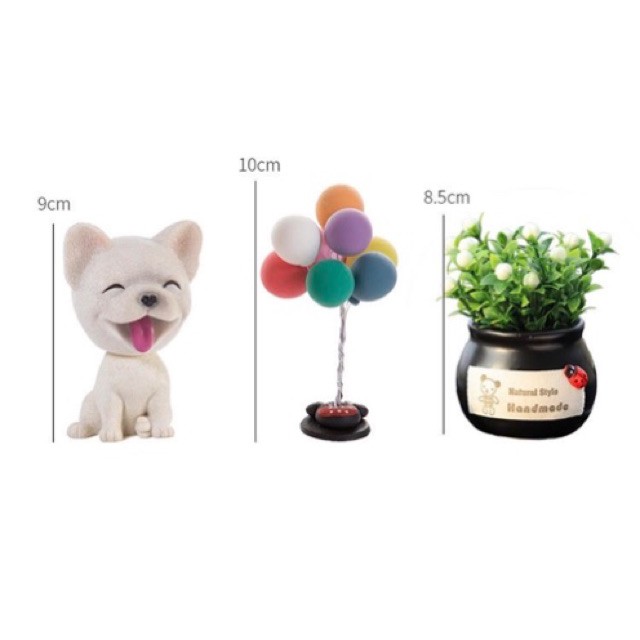 Decor chú chó trang trí taplo ô tô, phụ kiện xe hơi sáng tạo, hoặc để bàn làm việc có tặng kèm sáp thơm