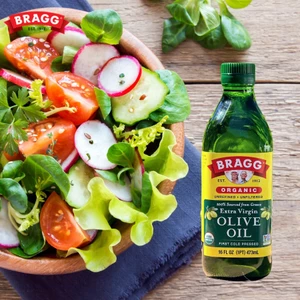 Dầu oliu hữu cơ ép lạnh 473ml Bragg Extra Virgin Olive Oil