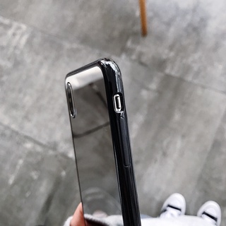 Ốp Điện Thoại Gương Cạnh Đen Cho iPhone 16 15 14 13 12 11 Pro MAX X XS MAX XR Vỏ Bảo Vệ TPU Mềm Cho iPhone 6s 7 8 PLUS Ốp Gương