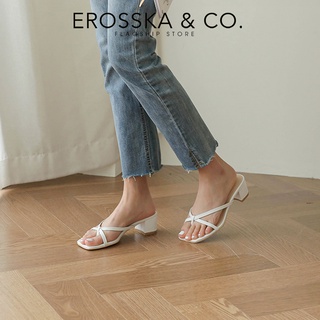 Dép cao gót Erosska xỏ ngón phối dây Hàn Quốc cao 5cm màu đen ver 2 _ EM075
