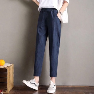Vải Lanh Cotton Mùa Hè 2022 Cao Cấp Ôm Hơn Nhìn Mỏng Đến Mắt Cá Chân Quần Nữ Rời Phù Hợp Với Hợp Thời Trang Thường Ngày Skinny Quần
