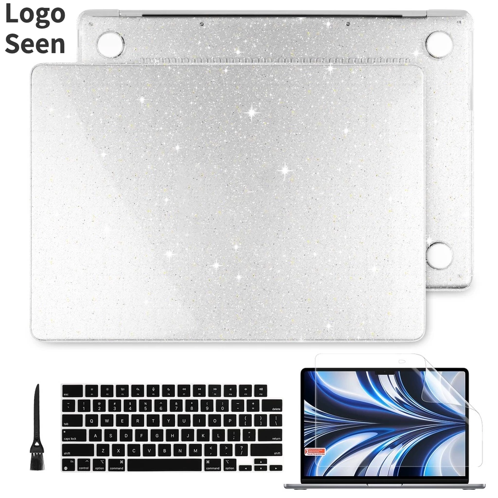 Ốp Lưng Laptop Pha Lê Bling Trong Suốt Cho MacBook Air 13 15"Pro13 14 16" M5 M4 M3 M2 A3434 A3240 A2