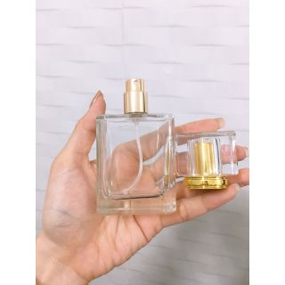 Chai Rỗng Chiết Nước Hoa 50ml Thân Vuông Nắp Vàng Sang Trọng