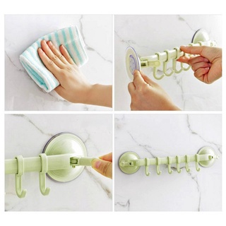 Thanh treo đồ hút chân không 6 móc tiện lợi, Thanh treo đồ dán tường 1303