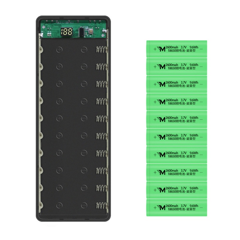 Màn hình LCD YOI L10 18650 Pin giữ cho hộp đựng 10x18650 Bat