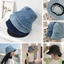 Mũ chống nắng OUSXA Panama, Mũ xô Cotton màu trơn nhiều màu, Sunbonnet vải mùa hè Unisex