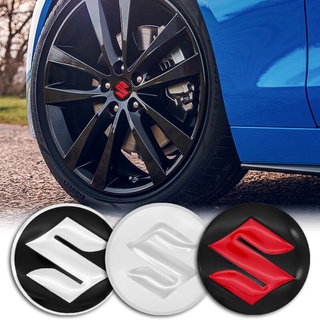 Bộ 4 Miếng Dán Logo 56mm Trang Trí Trục Bánh Xe Hơi Suzuki ERTIGA Swift XL7 SX4 jimy vitara jimy