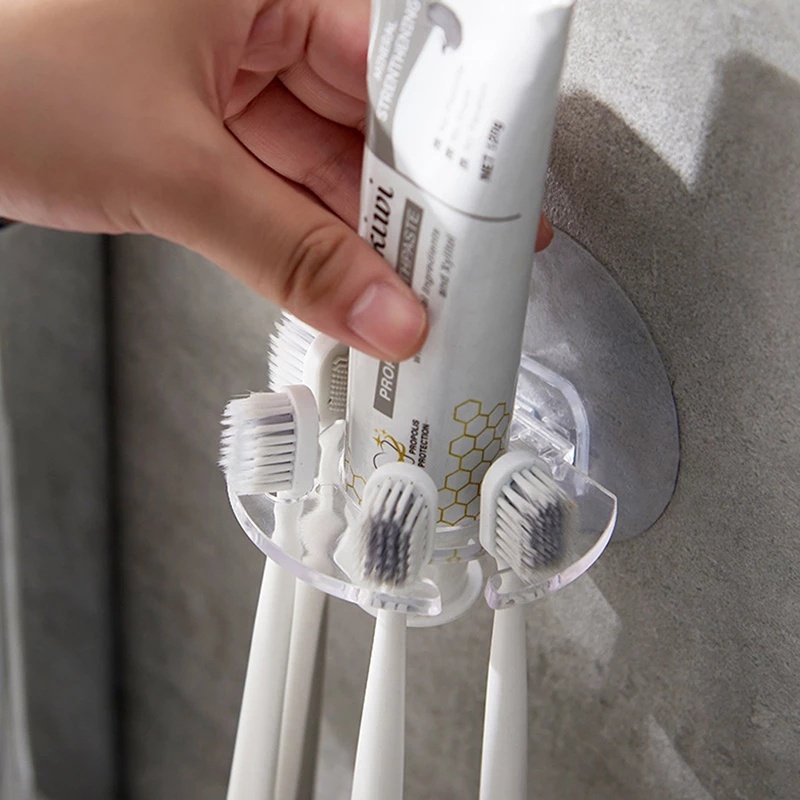 Giá Đỡ Bàn Chải Đánh Răng/Dao Cạo Râu Bằng Nhựa Trong Suốt Có Thể Tháo Rời Tiện Lợi Dành Cho Bé