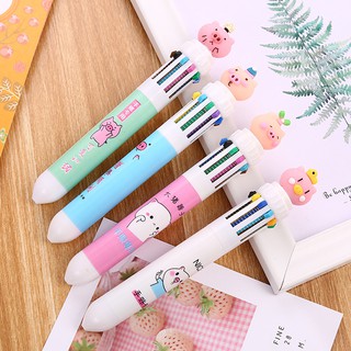 3 Bút Bì Bấm 10 Ngòi Kèm Hình Heo Xinh Mọc Đồ Trên Đầu - Giá Sỉ Rẻ Nhất - Thỏ Hồng VPP