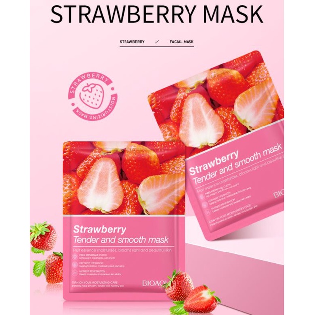 Bioaqua Strawberry Tender And Smooth Sheet Mask - 25G 7774B9Bc6793Bf6351E4Ed1700349D47