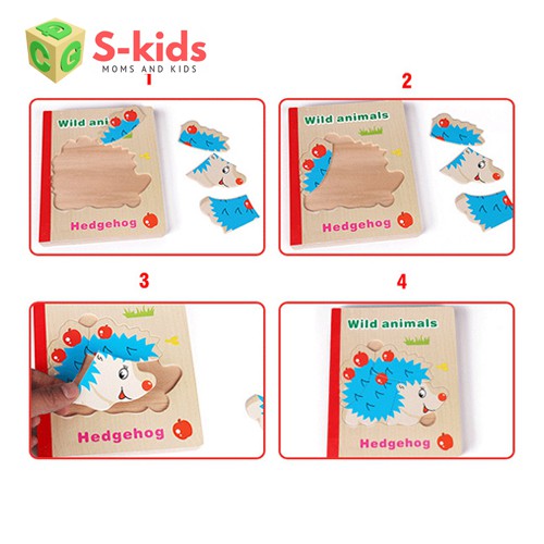 Ảnh Đồ Chơi Xếp Hình S-Kids, Sách Gỗ Ghép Hình Thông Minh Cho Bé. 3