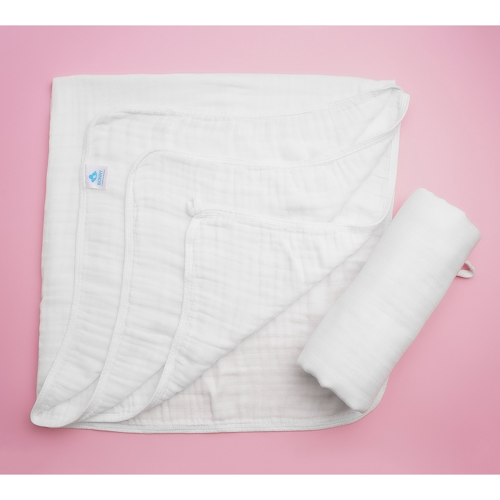 Ảnh Set 2 Khăn Tắm Sợi Tre 4 Lớp Bonny Siêu Mềm Và Thấm Hút (Kích thước: 90x90Cm) 4