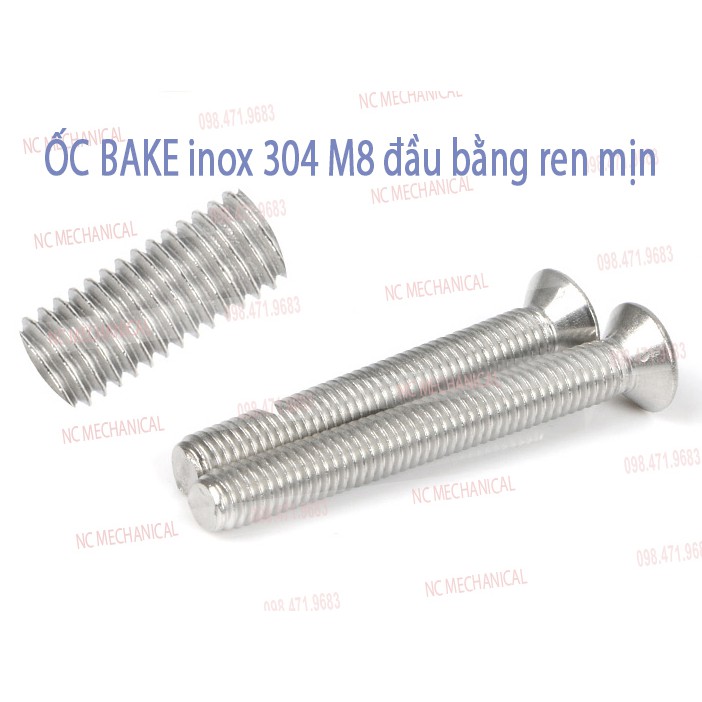 [SIÊU RẺ] ỐC BAKE inox 304 M8 đầu bằng lỗ chữ thập ren mịn | Shopee ...