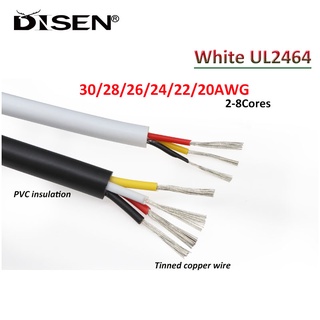 1 Mét UL2464 Vỏ Dây Cáp 30 28 26 24 22 20 AWG Cáp Tín Hiệu Đồng 2 3 4 5 6 7 8 Lõi Mềm Điện Tử Âm Thanh Dây Trắng
