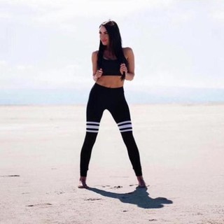 [EMMA] Quần Tập Gym Nữ Yoga [LEGGING] Bombshell 3 Sọc Ngang Thun Pha Lưới [ĐỒ TẬP]