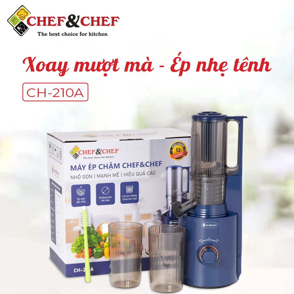 Ảnh Máy Ép Chậm Mini Cao Cấp CHEF&CHEF CH-210A – Ép Kiệt Bã, Giữ Trọn Dinh Dưỡng 2