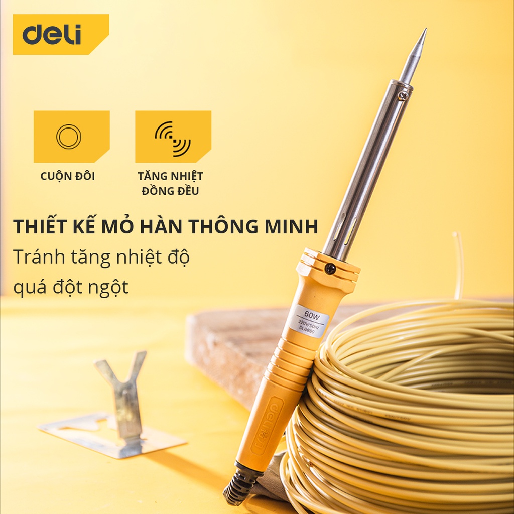 Mỏ Hàn Điện Deli Chính Hãng 50W / 60W Chất Lượng Cao - Sử Dụng Đa Năng, Tiện Ích - DL8860/ DL88050A