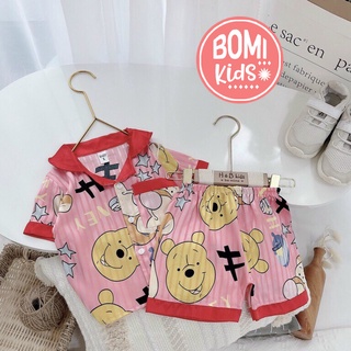 [ 6kg - 20kg] Đồ Bộ Pijama Chất Vải Lụa Cao Cấp mềm mịn cho bé_BM34