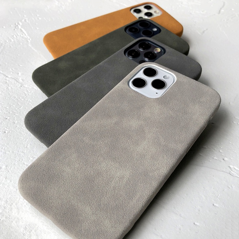 Ốp điện thoại da lộn họa tiết siêu mỏng cho iPhone 15 Plus 14 13 12 11 Pro Max 15promax 14promax 15plus 14plus Vỏ TPU mềm chống trượt