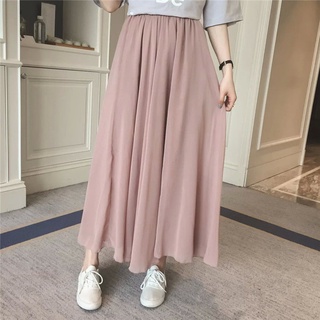 Mùa Xuân Mùa Hè Voan Hai Lớp Lớn Xoay Váy Kích Thước Lớn Cao Cấp Phong Cách Dân Tộc Sinh Viên Váy Dài