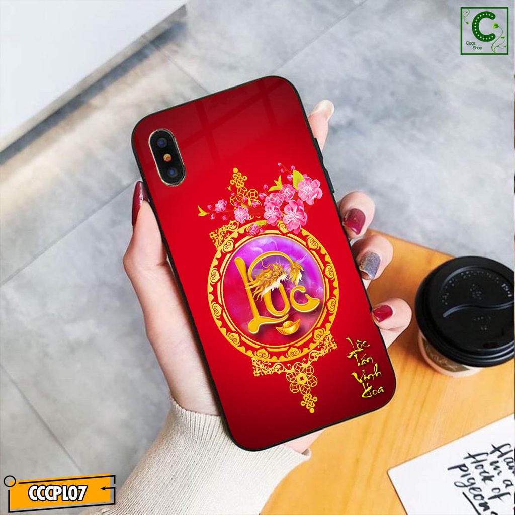 Ốp lưng iphone mặt kính in hình siêu bền - Lộc Tấn Vinh Hoa- 6/6plus/6s/6splus/7/7plus/8/8plus/x/.....
