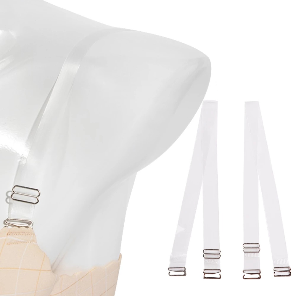 Dây đai áo ngực bằng silicon trong suốt co giãn mặt nhám điều chỉnh được với khóa kim loại tiện dụng cho nữ