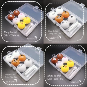 Khay Đựng Lens 3 Đôi LUNA EYES Hình Thú + dụng cụ đeo lens