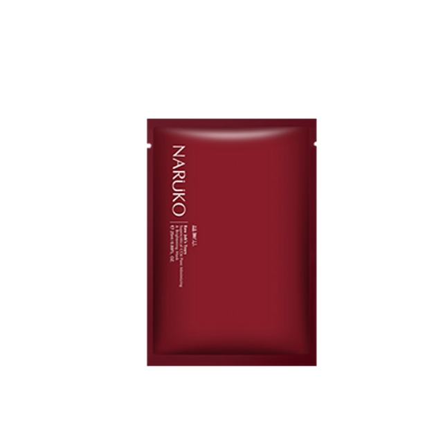 Ảnh Mặt Nạ Ý Dĩ Nhân Đỏ Se Lỗ Chân Lông 10 miếng Naruko  RJT Pore Minimizing and Brightening Mask 10 pcs/ box (25ml / Miếng 1