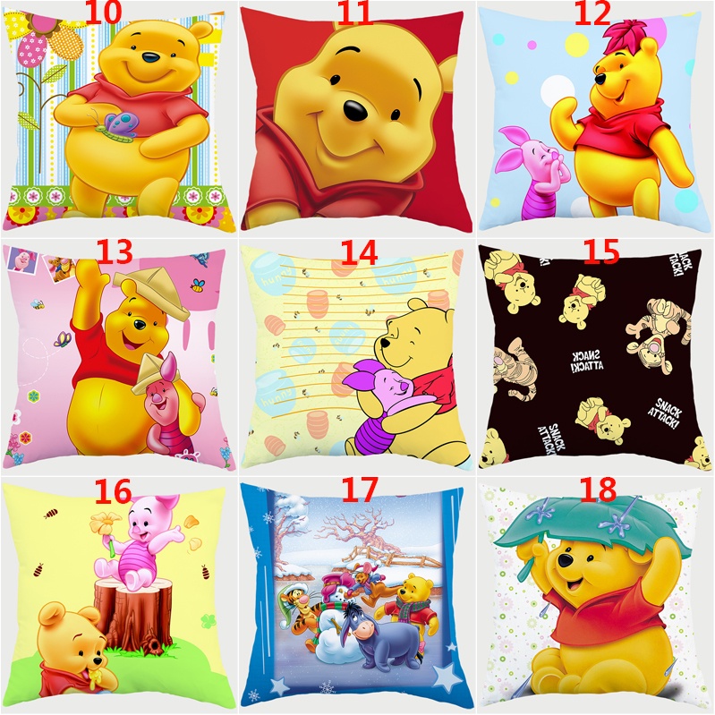 Vỏ gối in hình gấu Pooh đáng yêu kích thước 45x45cm
