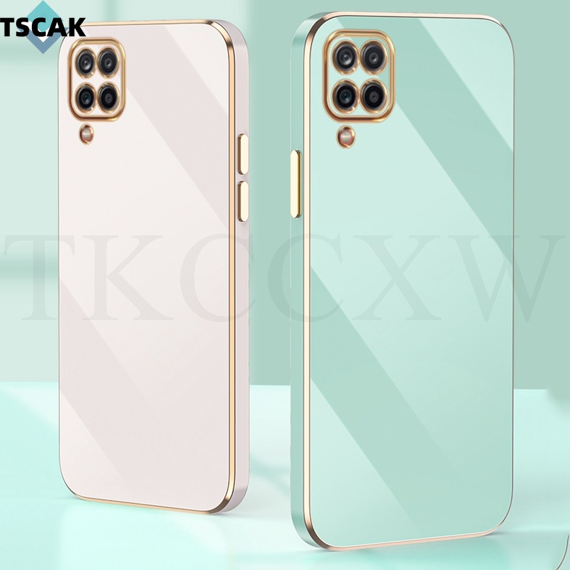 Ốp Điện Thoại Silicon Dẻo Mạ Màu Trơn 6D Sang Trọng Cho Samsung Galaxy M32 M51 M62 M30S M21 M42 M12