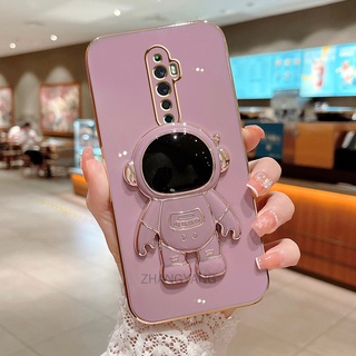 ốp lưng oppo reno2 f reno 2 reno TPU Mạ điện 3D Phi hành gia có chân đế ốp điện thoại oppo reno2 f reno 2 reno