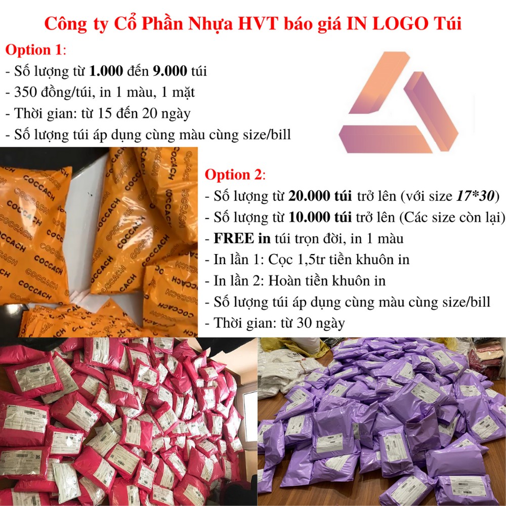 Túi gói hàng niêm phong NHỰA HVT, túi đóng hàng có băng keo size 40*60