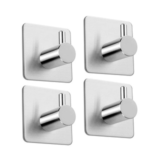 Combo 4 Móc treo đồ Inox 304 dán tường siêu dính, treo vật nặng thoải mái