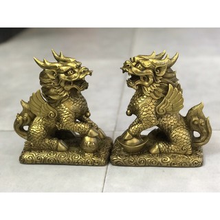 Kỳ lân đế vuông vật phẩm phong thuỷ bằng đồng