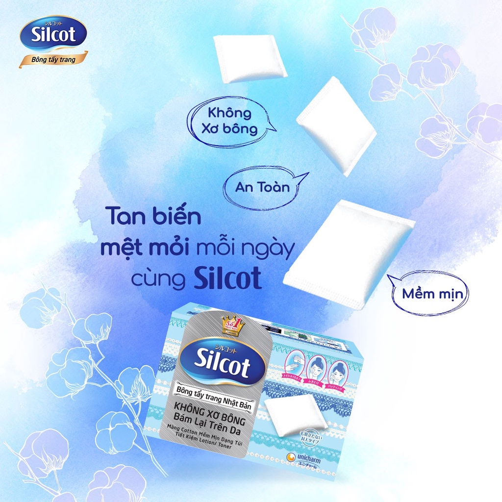 Bông Tẩy Trang Silcot Nhật Bản Cao Cấp (82 miếng) [COCOLUX]