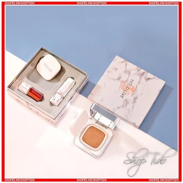 Bộ 3 Món Hold Live Son Kem , Son Sáp , Phấn Nước Hold Live Marble Silklight Three Piece Holdlive No.HL267