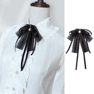 Mya Ngọc Trai Hạt Bowtie Tinh Tế Nữ Đi Học Đồng Phục Tiệc Áo Sơ Mi Trang Trọng Cổ Pin