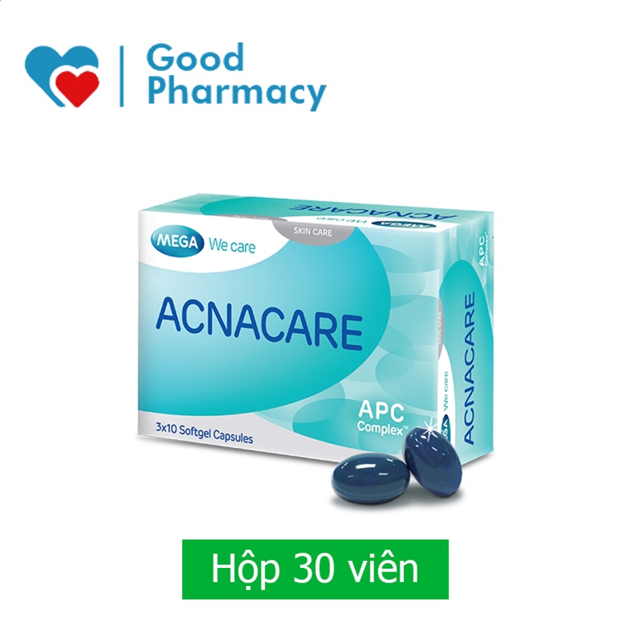Viên uống ngừa mụn và giảm tiết bã nhờn, cung cấp chất chống oxy hóa, làm đẹp da Acnacare [acna care, mega we care]