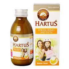 Siro Hartus Strong bones and teech vị chuối giúp bé ăn ngon bổ sung caxi chai 150ml