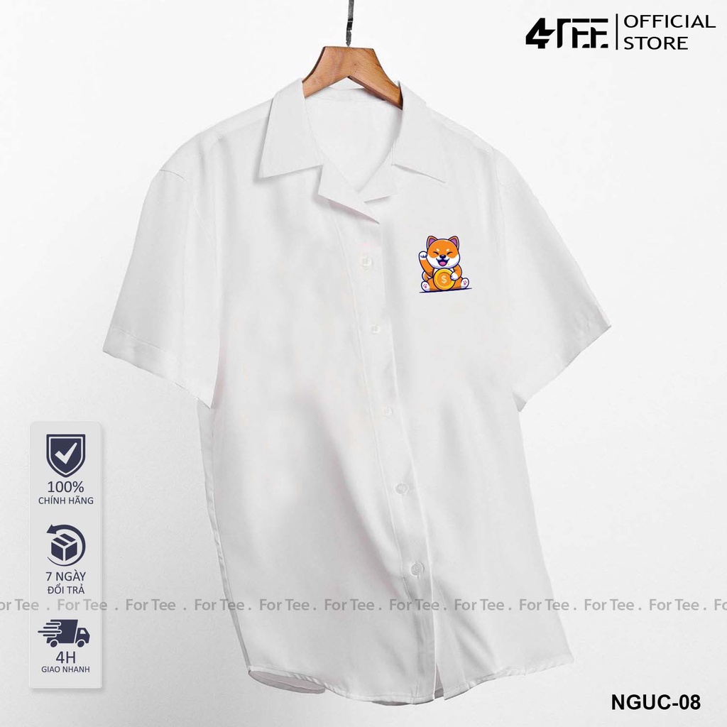 Áo sơ mi Basic Unisex form rộng , cổ vest -NGUC 08