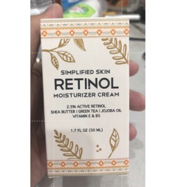 Retinol Moisturizer Cream 2.5% for Face & Eye Area with Vitamin E & Hyaluronic Acid for Anti Aging, Simplified Skin USA