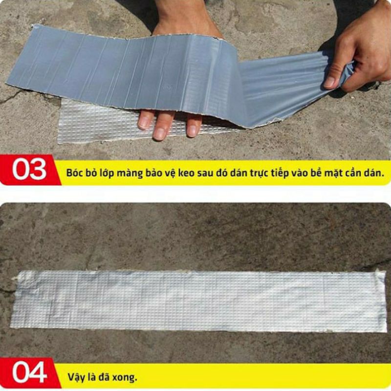 Băng Keo Chống Thấm Nhật Bản SAKIO chống thấm trên mọi bề mặt mái tôn trần sàn xịt, Miếng Dán Chống Thấm Dột TABISO