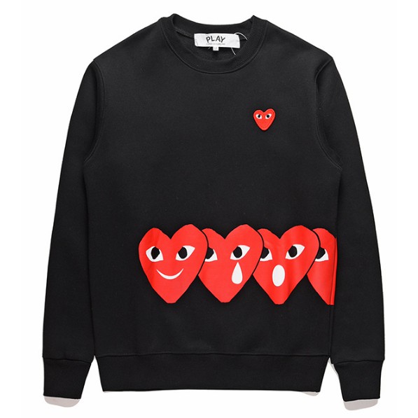 PLAY Comme Des Garçons CDG Áo len cổ tròn thường dành cho nam và