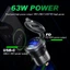 Cục Sạc Nhanh 45W PD Type-C QC3.0 USB 12 / 24V Có Công Tắc Vôn Kế Bằng Kim Loại Cho Xe Hơi / Xe Tải / Xe