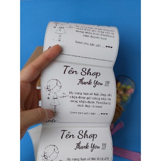 Cuộn 400 Tem ghi mã vận đơn có tên shop, có sẵn keo kích thước 10x10cm